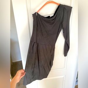Bebe suede mini one sleeve/ shoulder dress size S